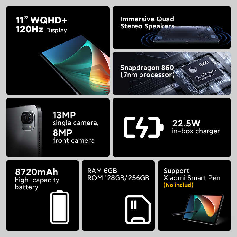 Xiaomi Pad 5 6GB RAM 128GB Cosmic Gray : : Informática